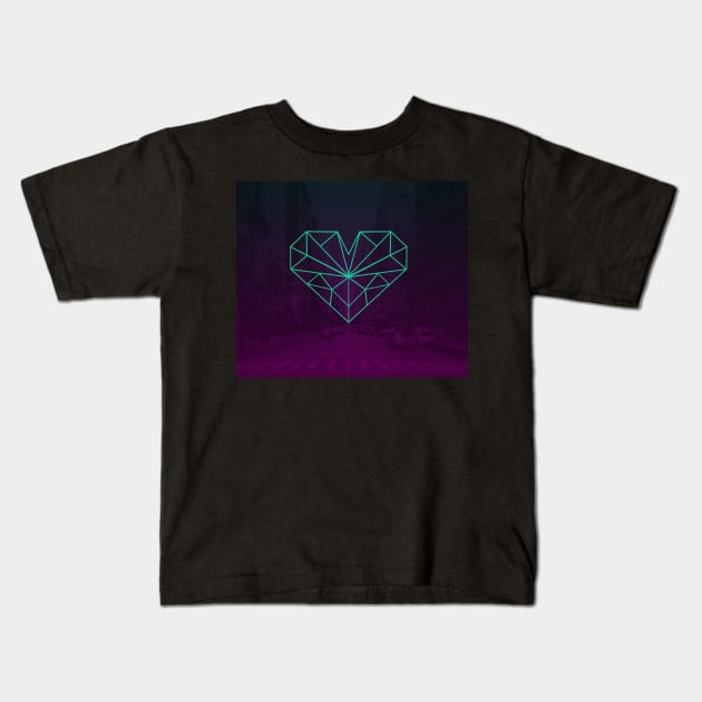 Lazer Heart v2 Kids T-Shirt by Lumos19Studio